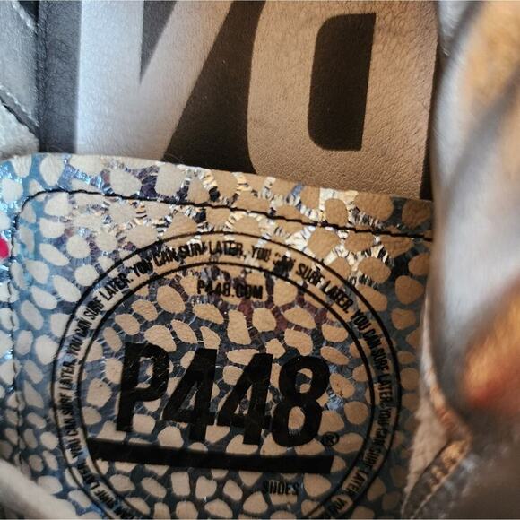 P448 JOHN ZEBRA METALLIC STRIPE BLACK SNEAKER SIZE 40 (9/9.5) - Picture 11 of 11